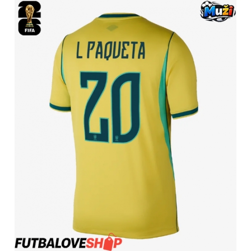 Dres Brazília Lucas Paqueta #20 Domáci MS 2026 Krátky Rukáv